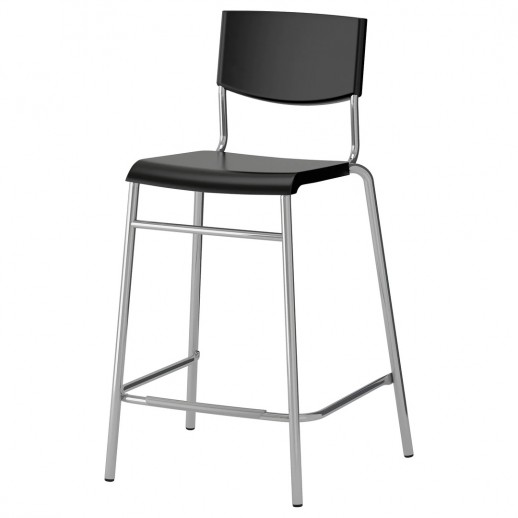 Барный стул, 90 х 54 х 44, пластик + металл, черный