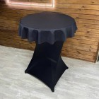 Скатерть круглая на коктейльный стол, 120 см, черная	