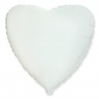 Сердце фольгированное, 46 см, белое