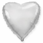 Сердце фольгированное, 78 см, серебро
