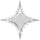 Звезда 4 угла фольгированная, серебро