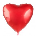 Сердце фольгированное, 46 см, красное