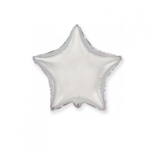 Звезда фольгированная, 48 см, серебро