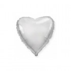 Сердце фольгированное, 46 см, серебро