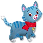 Котик синий, фольгированный шар